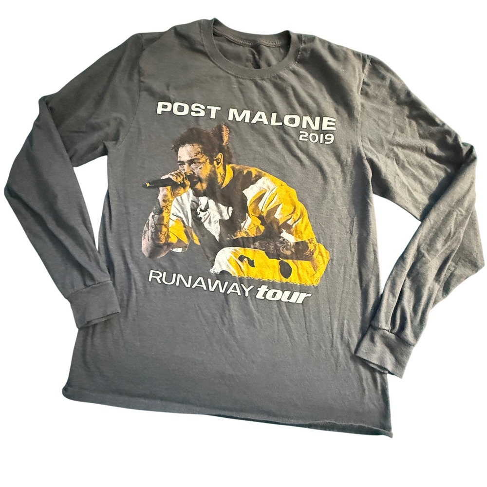 Post Malone Runaway‎ Tour 2019 Long Sleeve T Shirt Grey M